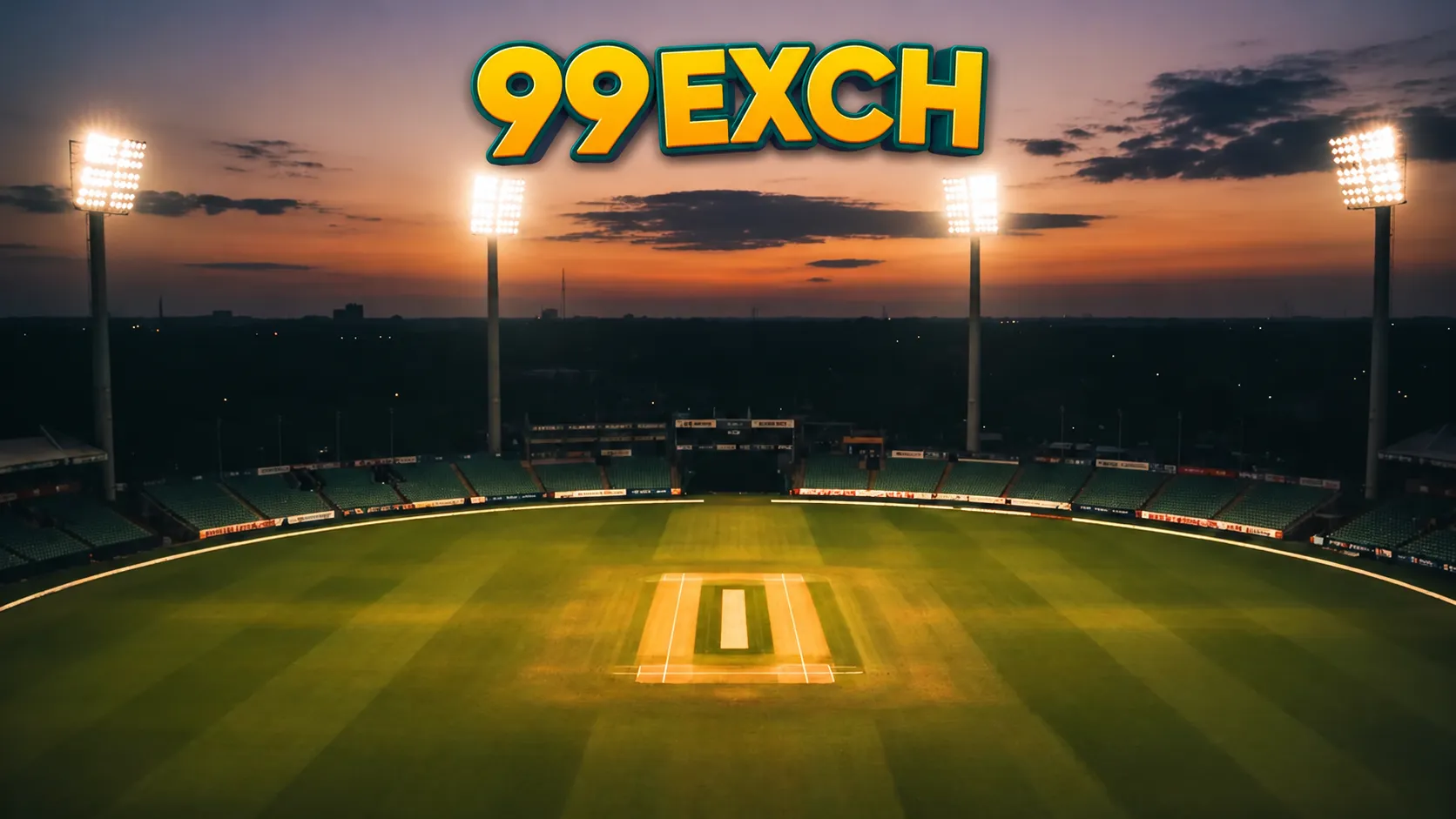Cricket stadium depiction for 99exch sports markets